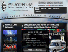 Tablet Screenshot of platinumpartyrides.com